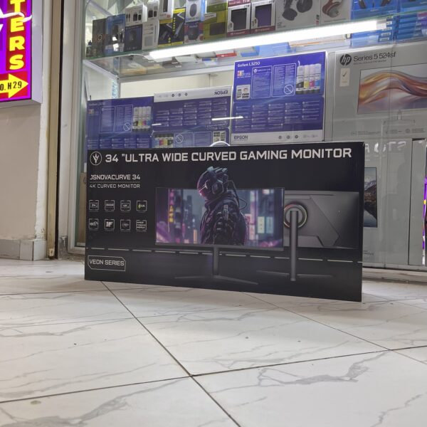VEON JSNOVACURVE 34 – 34” 4K ULTRA-WIDE CURVED GAMING & PRODUCTIVITY MONITOR | 3440×1440 | 180HZ | 1MS | FREESYNC PREMIUM | RGB LIGHTING | ADJUSTABLE STAND