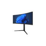 JS NOVACURVE 34C VEON SERIES YC-340M | 34-INCH ULTRA-WIDE 1500R CURVED GAMING MONITOR | 4K (3440×1440) RESOLUTION | 180HZ HIGH REFRESH RATE | 1MS RESPONSE TIME | 100% SRGB COLOR ACCURACY | 300CD/M² BRIGHTNESS | 4000:1 CONTRAST RATIO | 16.7M COLORS | VA PANEL | BUILT-IN CAMERA | RGB SCROLLING LIGHT | ERGONOMIC ADJUSTABLE STAND (TILT, SWIVEL, HEIGHT) | VESA 75×75MM | CONNECTIVITY: 2× HDMI, 2× DISPLAYPORT, DC, AUDIO | 21:9 ASPECT RATIO