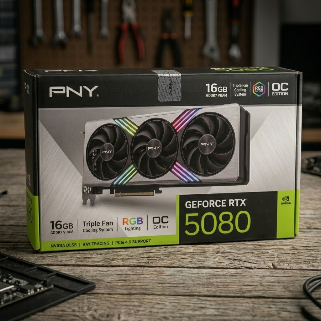 PNY GeForce RTX 5080 ARGB EPIC-X RGB Overclocked Triple Fan 16GB GDDR7 Graphics Card