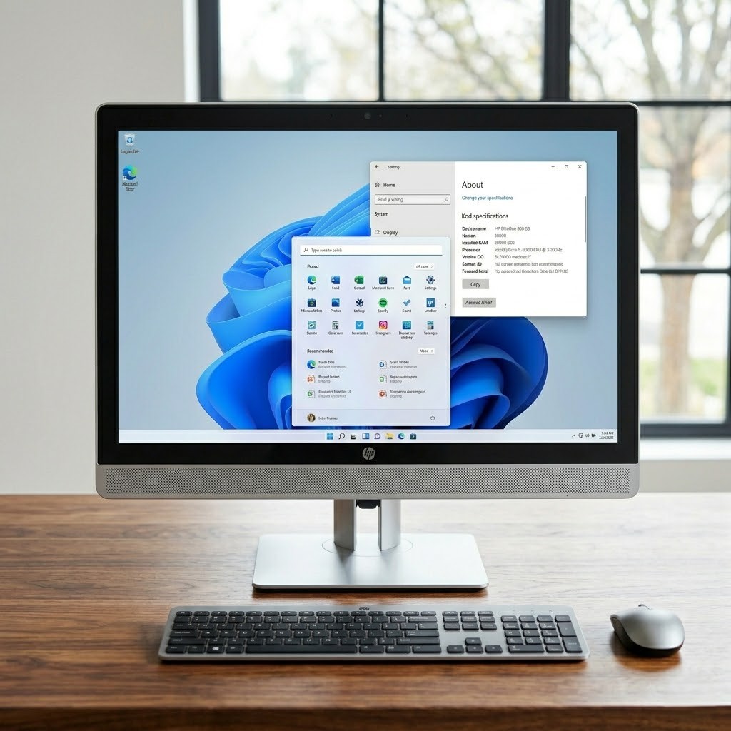 HP EliteOne 800 G3 23.8" Non-Touch All-in-One Desktop - Intel Core i5 6th Gen, 8GB RAM, 256GB SSD, Windows 11 Pro