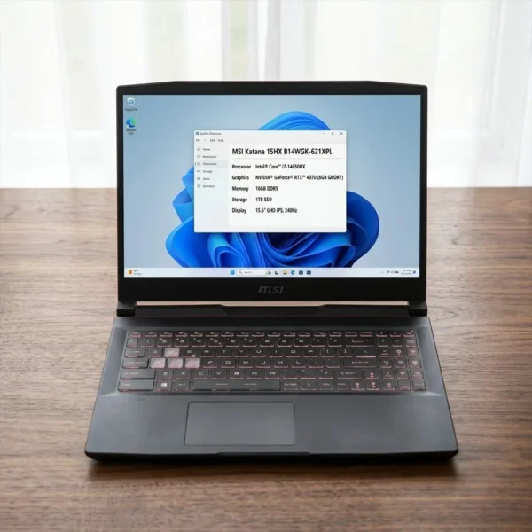 MSI Katana 15 HX B14WGK-821XPL 15.6 Inch Gaming Laptop Intel Core i7-14650HX 16GB RAM 1TB SSD NVIDIA RTX 5070 8GB
