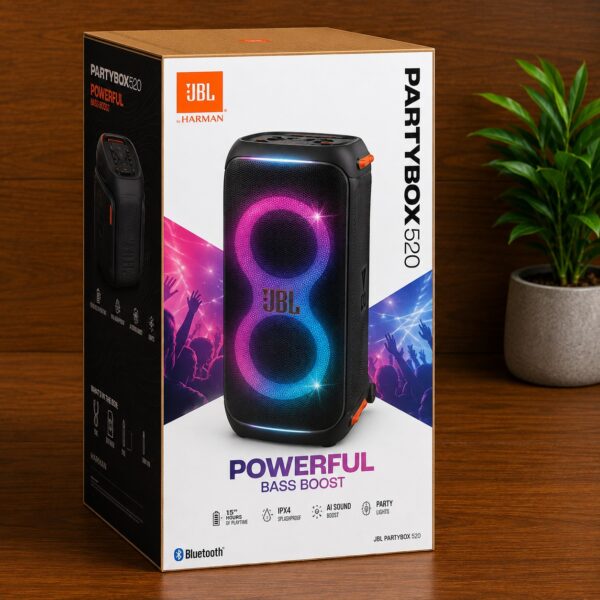 JBL PartyBox 520 Portable Party Speaker | 400W | AI Sound Boost | 15-Hour Battery | Bluetooth 5.4