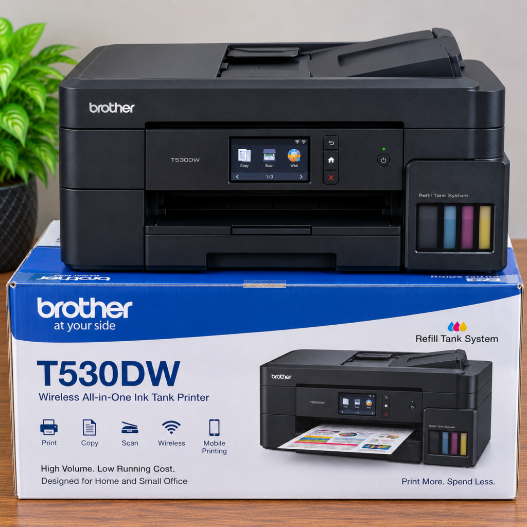Brother DCP-T530DW Ink Tank Printer | Print, Scan & Copy | Automatic Duplex | Wi-Fi | Mobile Printing