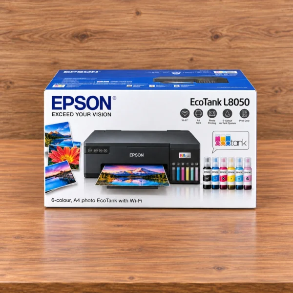 Epson EcoTank L8050 6-Colour Photo Ink Tank Printer – Print only (6-colour photo), Wi-Fi (New)