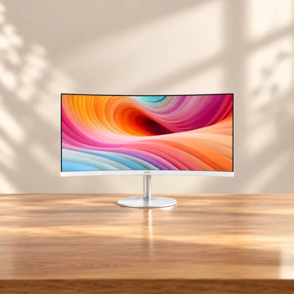 MSI PRO MP341CQW E12 34" UWQHD 120Hz Curved Monitor, White (New)